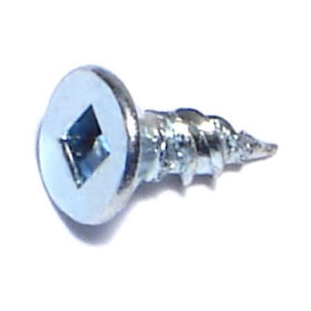 Midwest Fastener Sheet Metal Screw, #6 x 3/8 in, Zinc Plated Steel Flat Head Square Drive, 100 PK 08601